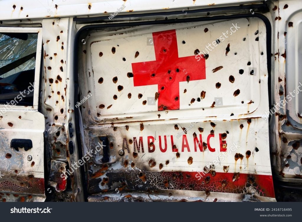 Geneva Red Cross Museum ambulance bullet holes